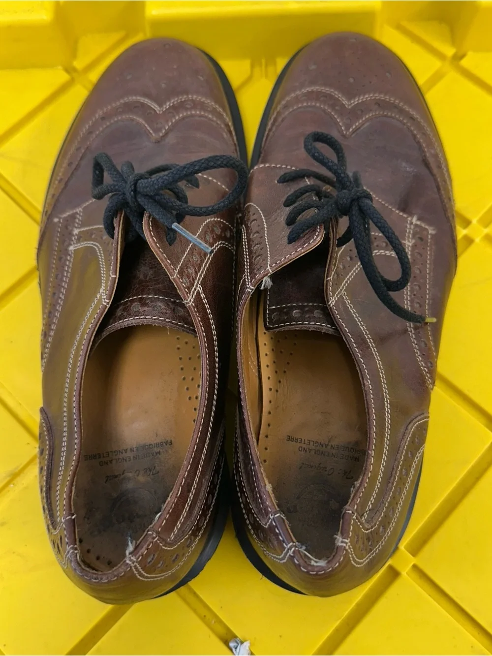 Doc Dr Martens 9A23 Brown Smooth Leather Brogue Dress Shoes Mens 10 Wingtip